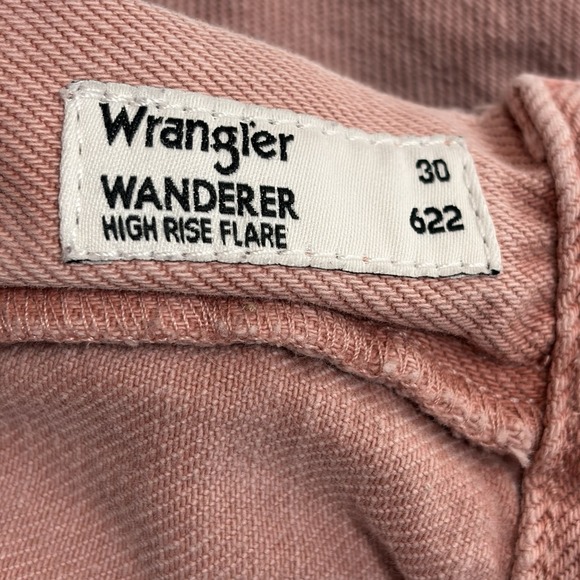 Wrangler Women's 30x34 Pink Wanderer 622 High Rise Flare Jeans Denim Western - Picture 6 of 11